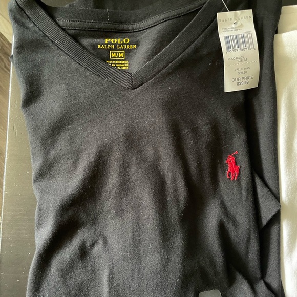 (2) Polo Ralph Lauren Classic Fit V-Neck T-Shirts / NWT / Size Medium - Picture 2 of 11